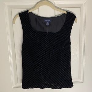 NWT - Ann Taylor Black Velvet sleeveless top